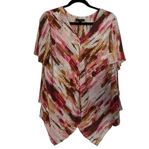 H by Halston layered chiffon top